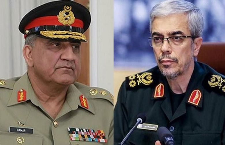 Chief of Army Staff General Qamar Javed Bajwa and Iranian counterpart Major General Mohammad Hossein Baqeri