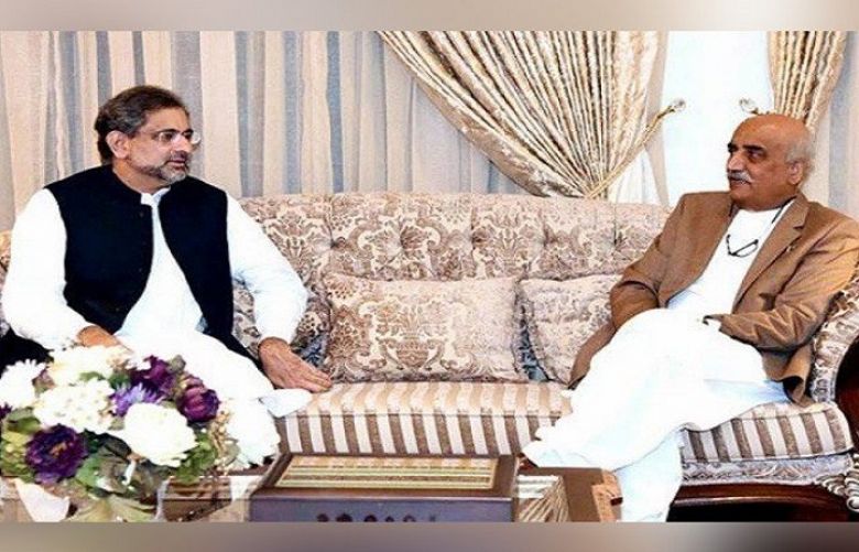 Prime Minister Shahid Khaqan Abbasi and Opposition Leader Khursheed Shah