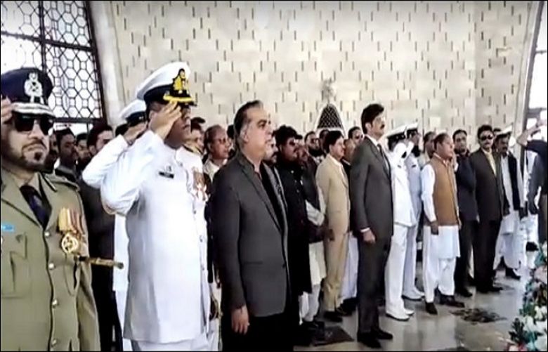 Governor of Sindh Imran Ismail, Chief Minister and other dignitaries on Saturday visited the mausoleum of Quaid-e-Azam