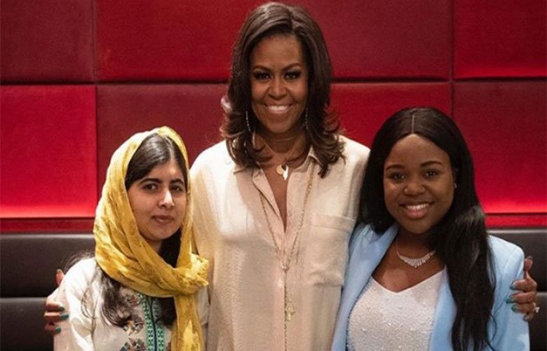 Malala Yousafzai meets former US first lady Michelle Obama