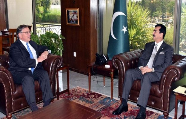 Chairman Senate Syed Yousuf Raza Gillani and US Ambassador to Pakistan Donald Blome