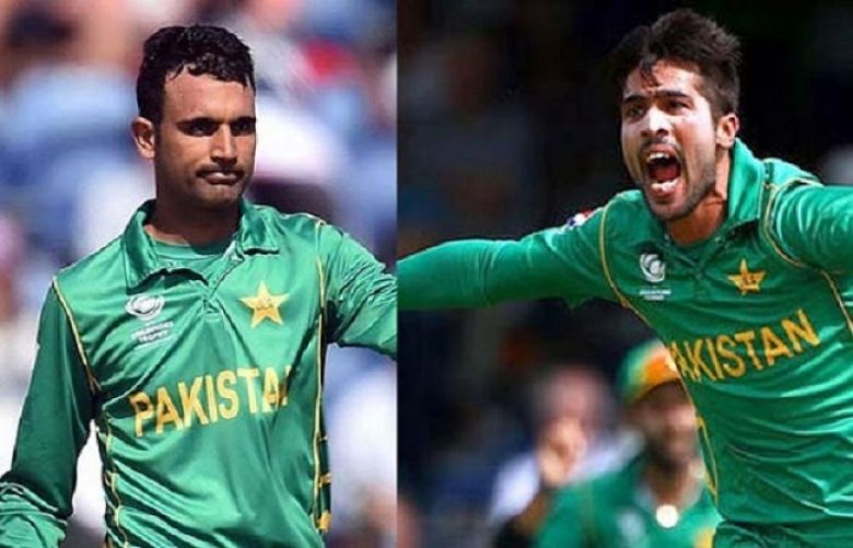 Pakistan’s cricketers Fakhar Zaman and Mohammad Amir