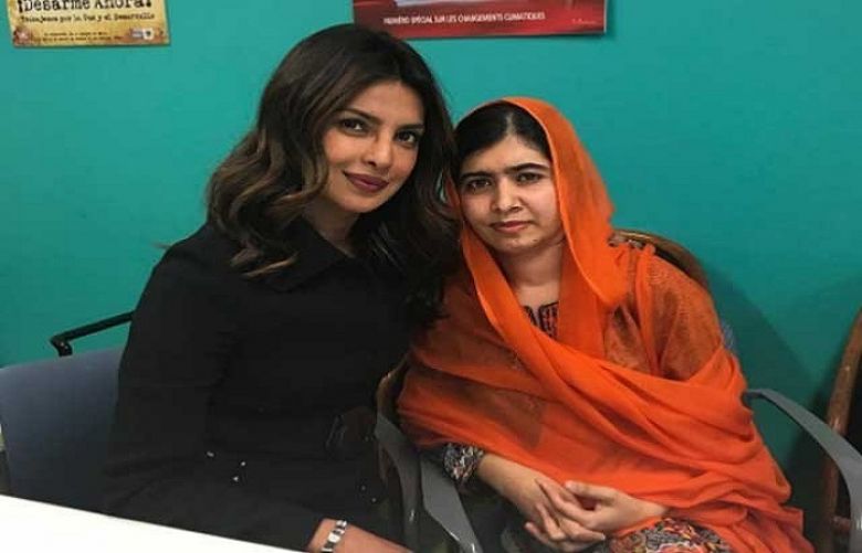 Nobel Peace Laureate Malala Yousafzai and Priyanka Chopra 