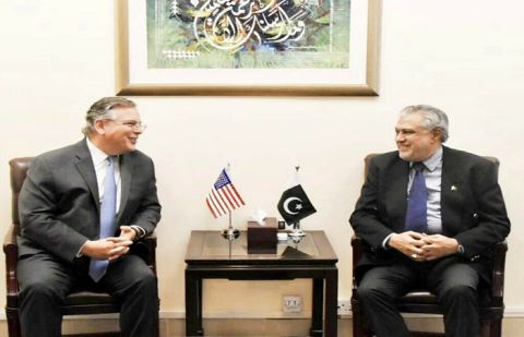 US ambassador Donald Blome & Finance Ishaq Dar