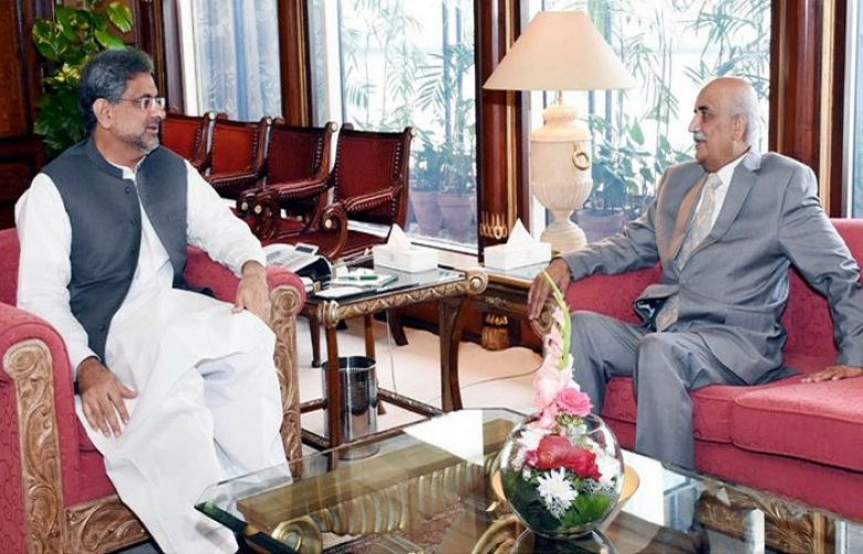 National Assembly Khursheed Shah and Prime Minister Shahid Khaqan Abbasi
