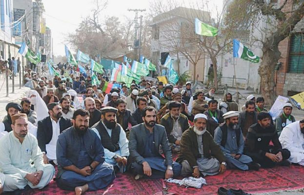 PTI leaders, workers stage sit-in in Quetta