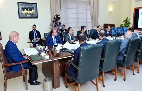PM Shehbaz Sharif chairs the sectorial meeting regarding Ministry of Finance in Islamabad on April 4, 2024.