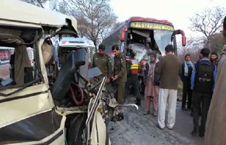 Van-coach collision kills six, injures 15 in Wazirabad