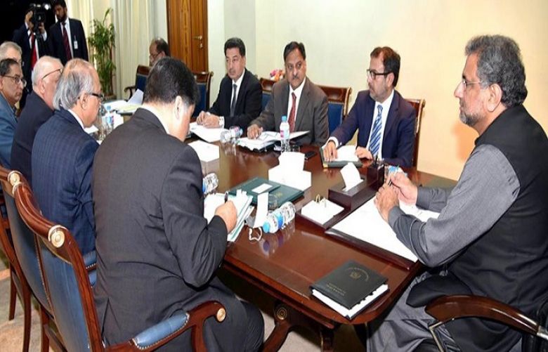ECC meeting chaired by Prime Minister Shahid Khaqan Abbasi