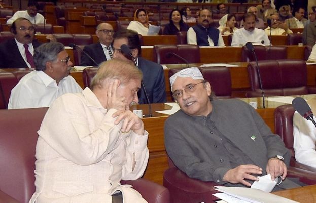 Pakistan Peoples Party (PPP) Co-Chairman Asif Zardari and Prime minister Shehbaz Sharif