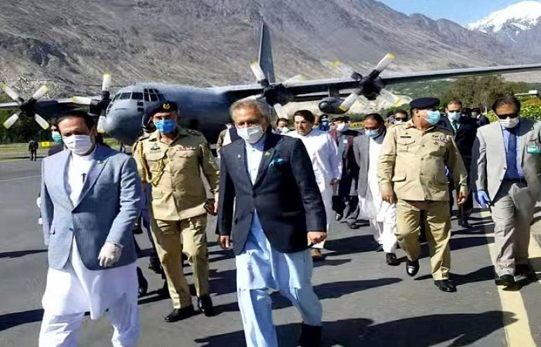  President Dr. Arif Alvi has reached Gilgit  air port