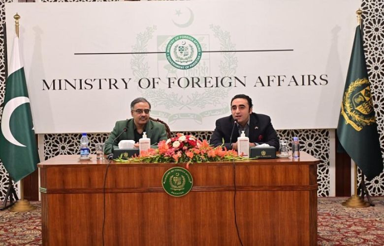 Foreign Minister Bilawal Bhutto Zardari and Foreign Secretary Sohail Mahmood