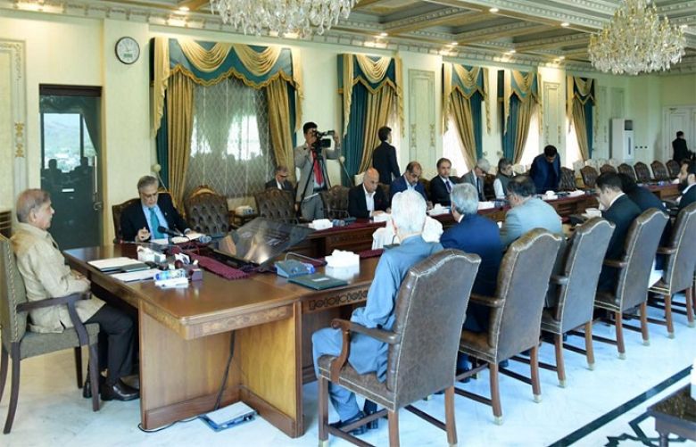Prime Minister Shehbaz Sharif chairing a meeting in Islamabad