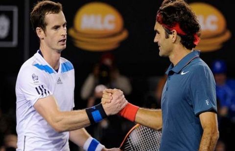Roger Federer and "legend" Andy Murray