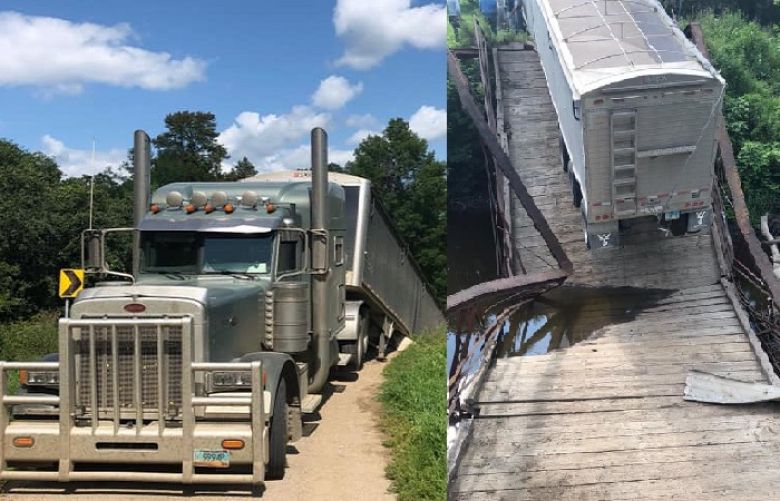  Truck that collapsed a historic bridge in North Dakota