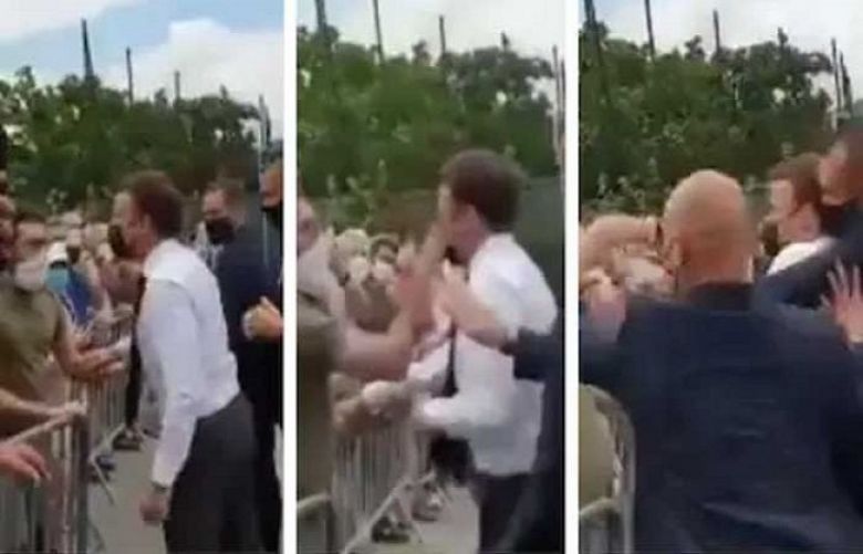 Man slaps French President Emmanuel Macron