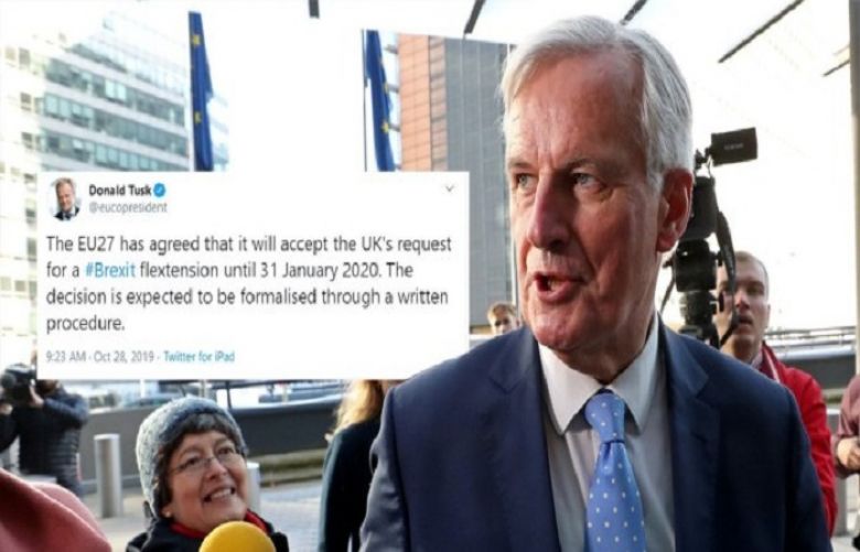 EU Brexit negotiator Michel Barnier and EU Council president Donald Tusk were among EU leaders who accepted the extension request