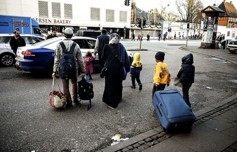 Refugees at Copenhagen Central Station in November 2015. 