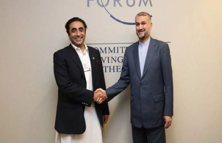 Foreign Minister Bilawal Bhutto Zardari and his Iranian counterpart Dr. Hossein Amir Abdollahian 