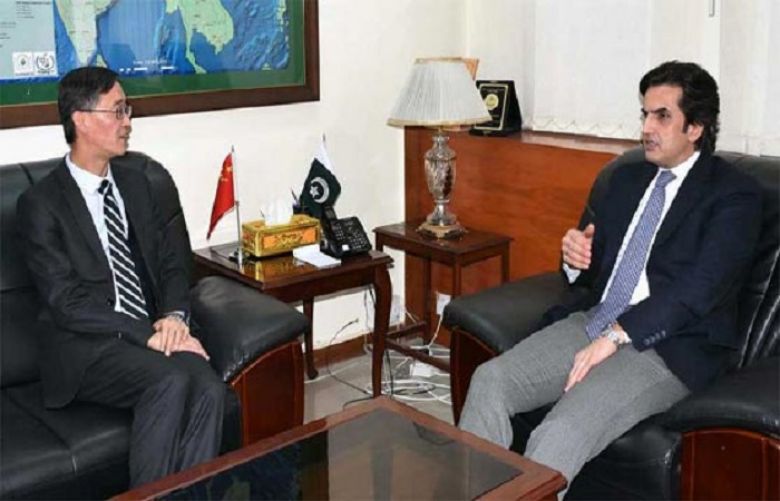 Minister for Planning and Development Makhdum Khusro Bakhtyar and Chinese Ambassador to Pakistan Mr. Yao Jing in Islamabad.