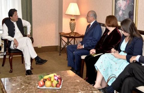 Prime Minister Imran Khan was talking to U.S. Special Representative to Afghanistan Zalmay Khalilzad 