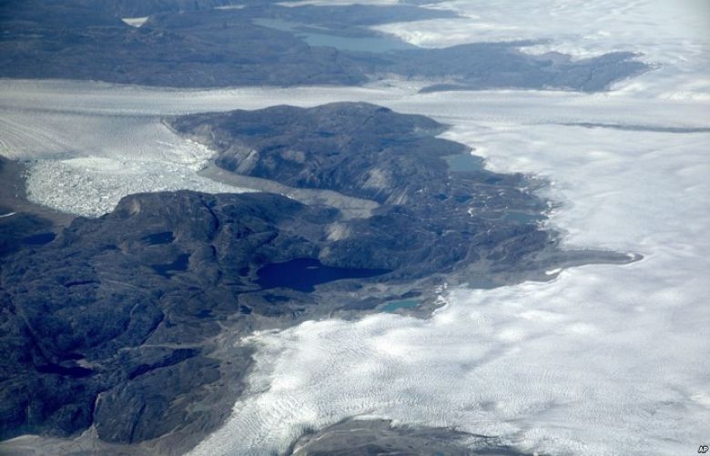 The Greenland ice sheet is seen in southeastern Greenland, Aug. 3, 2017.