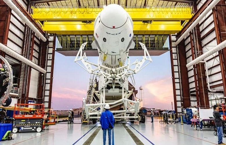In this file photo taken on Jan 29, 2019 and obtained from Nasa shows the SpaceX Falcon 9 rocket with the company’s Crew Dragon attached, rolling out of the company’s hangar at Nasa Kennedy Space Center’s Launch Complex 39A.