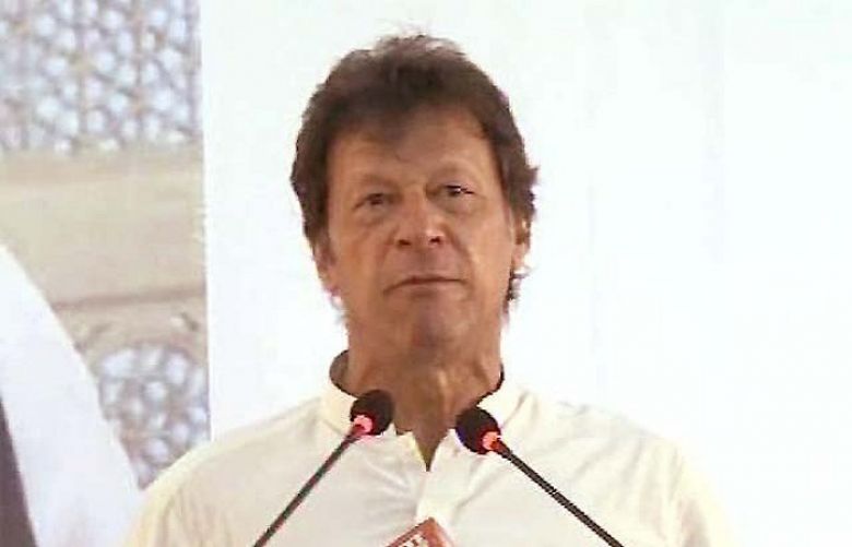 Imran Khan addressing traders’ ceremony in Karachi