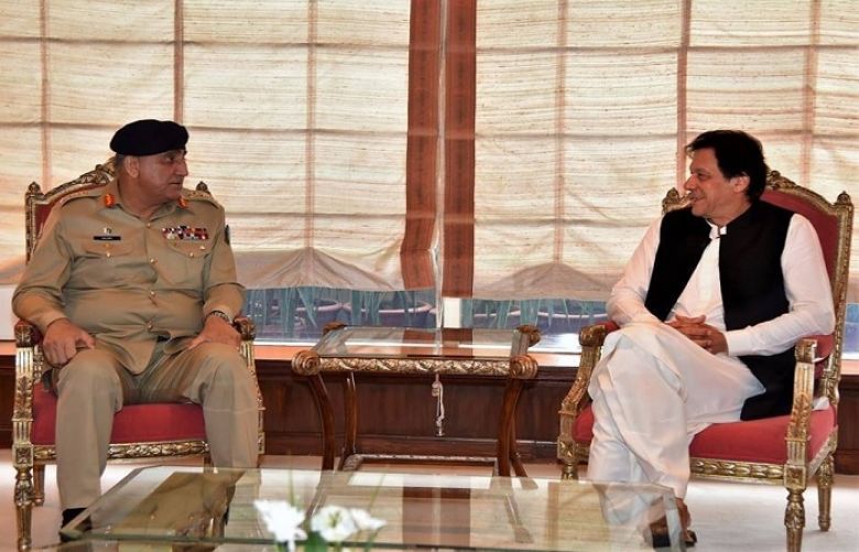 PM Khan meets COAS Qamar Javed Bajwa
