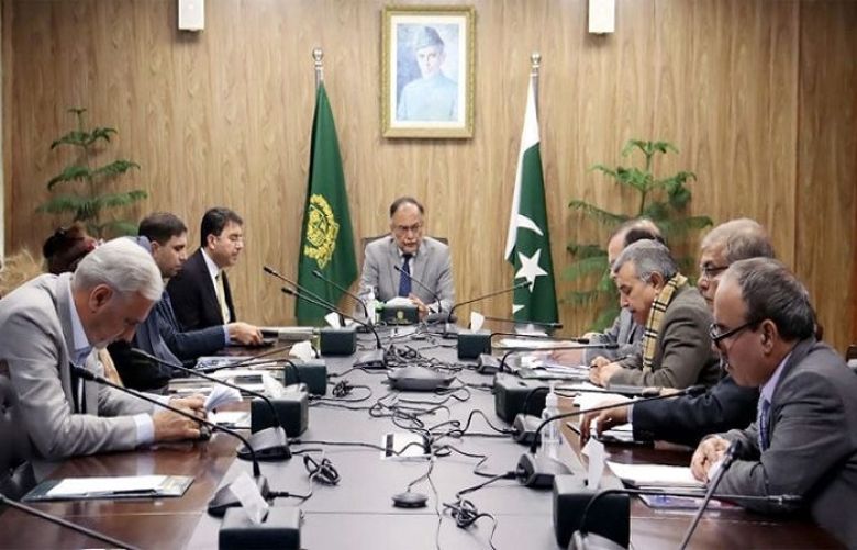Federal Minister for Planning, Development and Special Initiatives Ahsan Iqbal chairing the meeting