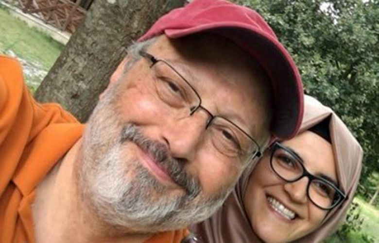 Jamal Khashoggi with fiancee Hatice Cengiz.