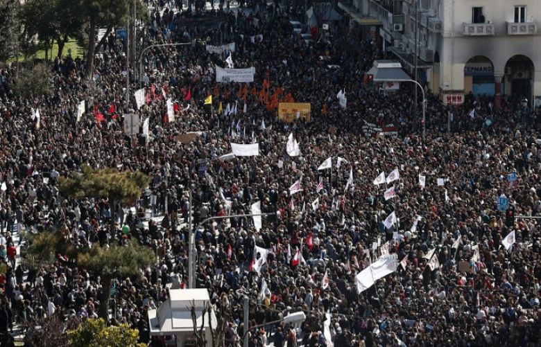 Thousands stage fresh protests in Greece over deadly train crash