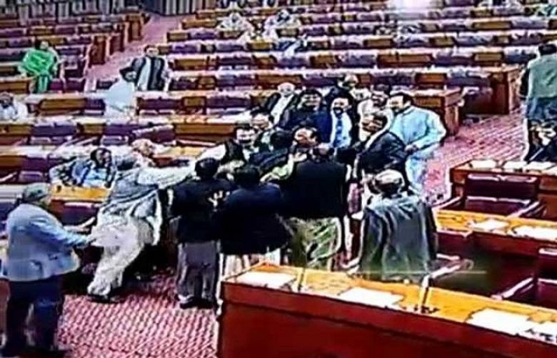Ruckus mars NA session amid govt, opp lawmakers&#039; clash