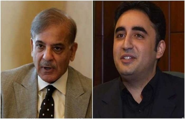 PPP Chairman Bilawal Bhutto Zardari and PML-N president and Opposition leader in the National Assembly Shehbaz Sharif