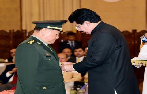 Vice Chairman Of Chinese CMC Conferred Nishan-E-Imtiaz (Mly)
