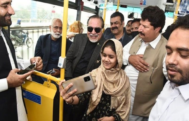 Limited operations of much-awaited Green Line bus kick off in Karachi