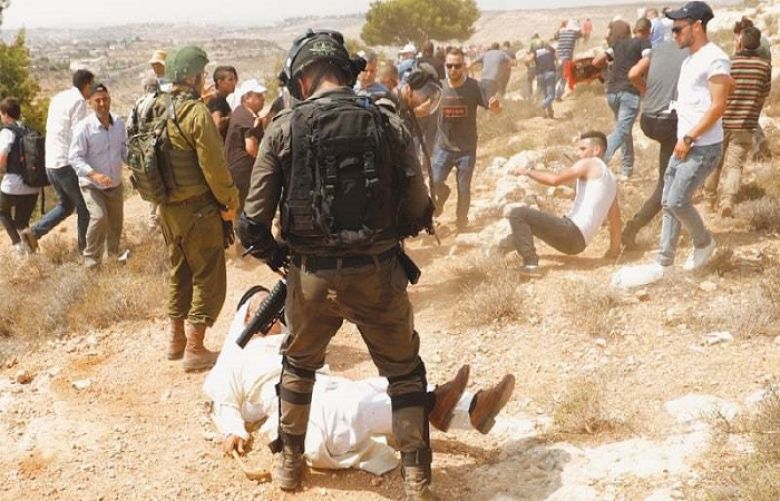 Palestinians protest land seizures