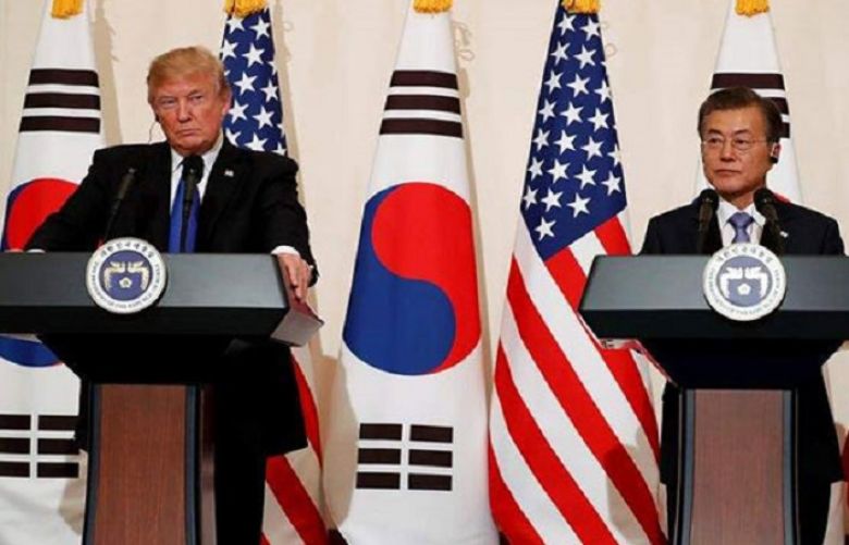President Donald Trump and South Korean President Moon Jae-In 
