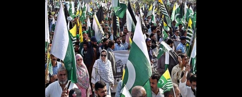 Kashmiris observing Accession to Pakistan Day