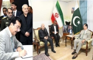 Chairman senate visits Iran Embassy, offers condolence over sad demise of Iranian President