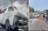 At least 10 killed, 13 injured after tourist van catches fire on Murree Expressway