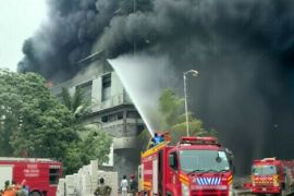 Massive Fire Destroys Fiber Factory in Karachi