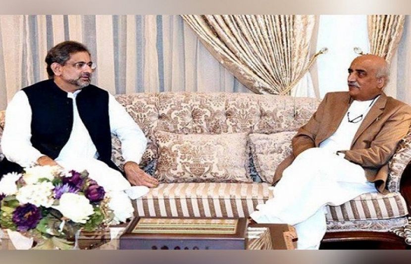  وزیراعظم شاہد خاقان عباسی کی قائد حزب اختلاف خورشید شاہ سے ملاقات