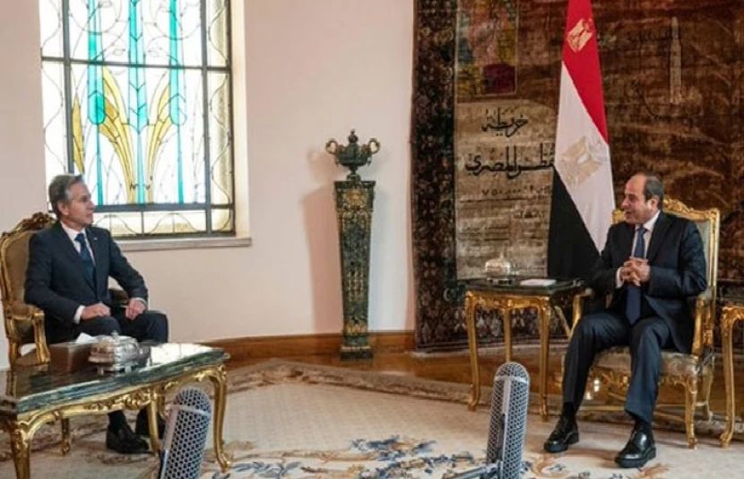 امریکی وزیر خارجہ کا مصری صدر عبدالفتاح السیسی سے ملاقات، غزہ کی صورتحال پر تبادلہ خیال