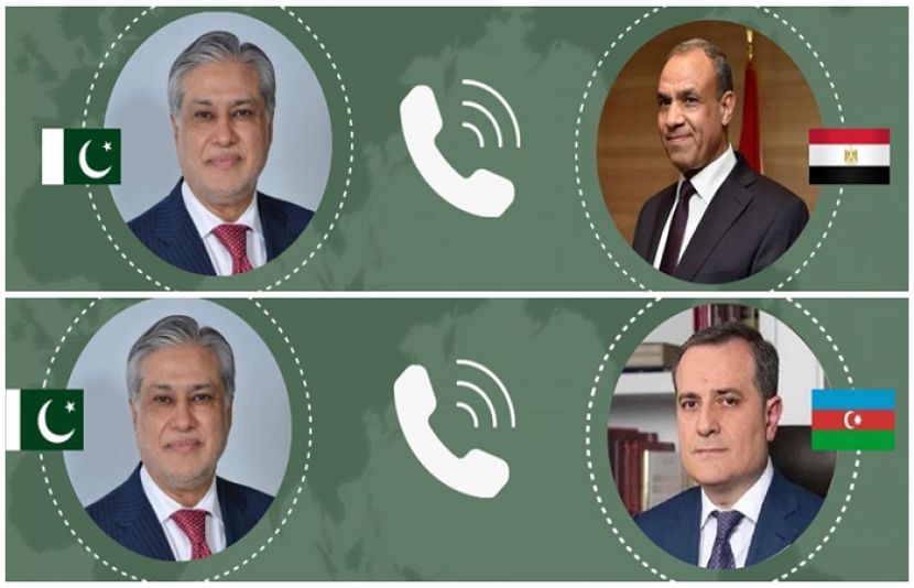 نائب وزیراعظم کا مصراورآذربائیجان کے وزرائے خارجہ سے مشرق وسطی کی صورتحال پرتبادلہ خیال