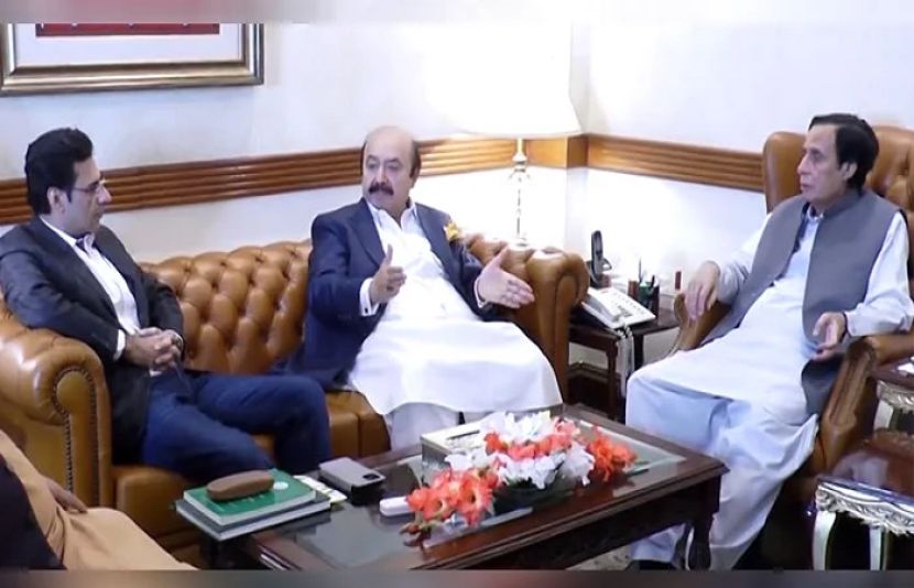وزیراعلیٰ پنجاب پرویزالہٰی اورمونس الٰہی سے اسپیکرپنجاب اسمبلی سبطین خان کی ملاقات