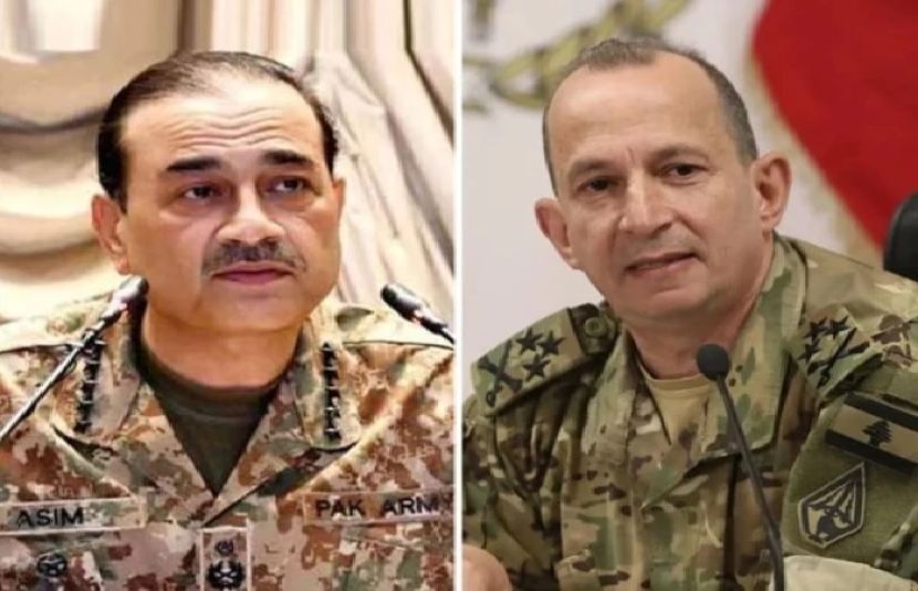 لبنان کی مسلح افواج کے سربراہ جنرل روڈولف ہیکل اور فیلڈ مارشل عاصم منیر
