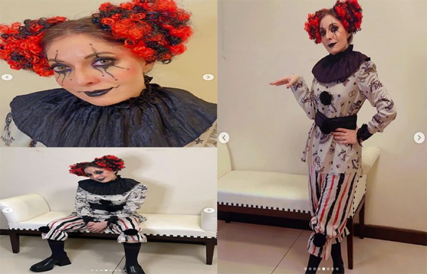 شرمیلا فاروقی ایک بار پھر مغربی تہوار ’ہیلووین‘ کے موقع پر جوکر بن گئیں
