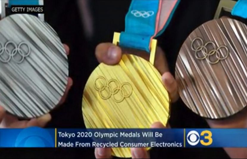 2020 کے ٹوکیو اولمپکس اور پیرااولمپکس کھیلوں کے تمغے برقی کوڑا کرکٹ سے ری سائیکل کرکے تیار کئے جائیں گے۔