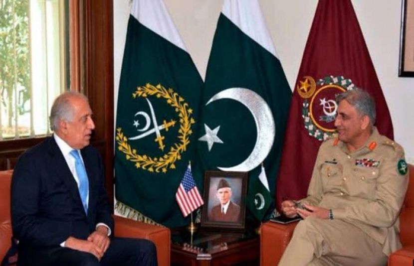 پاک فوج کے سربراہ جنرل قمر جاوید باجوہ سے امریکی نمائندہ خصوصی برائے افغان مصالحت زلمے خلیل زاد کی ملاقات